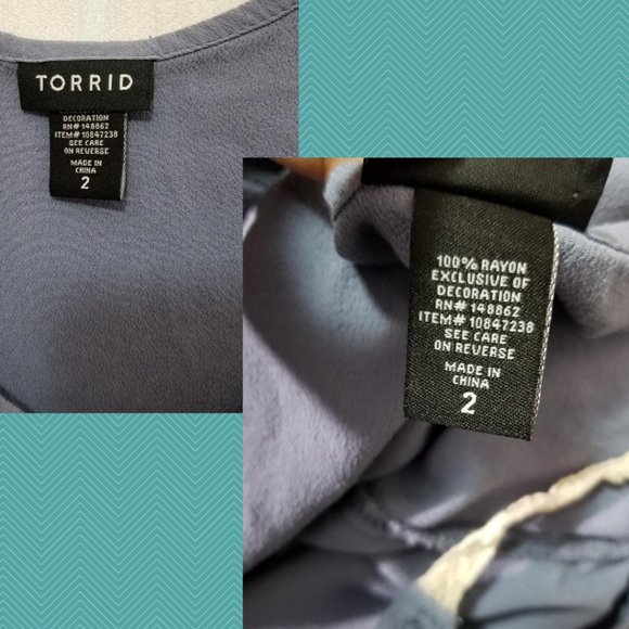 Torrid Blue Floral Embroidered Cold Shoulder Top - Picture 4 of 4